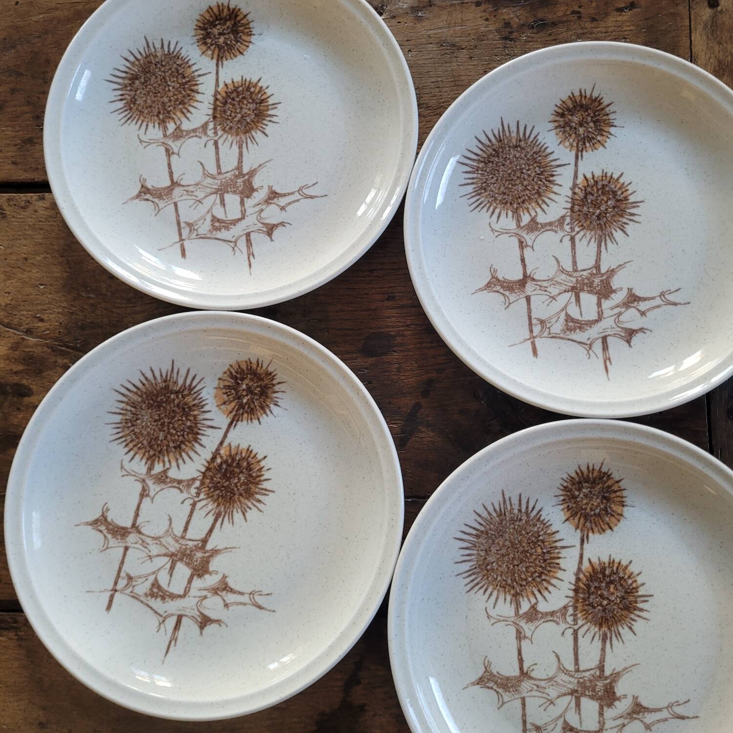 Stoneware Plates – Thistle Decor – Circa 1970