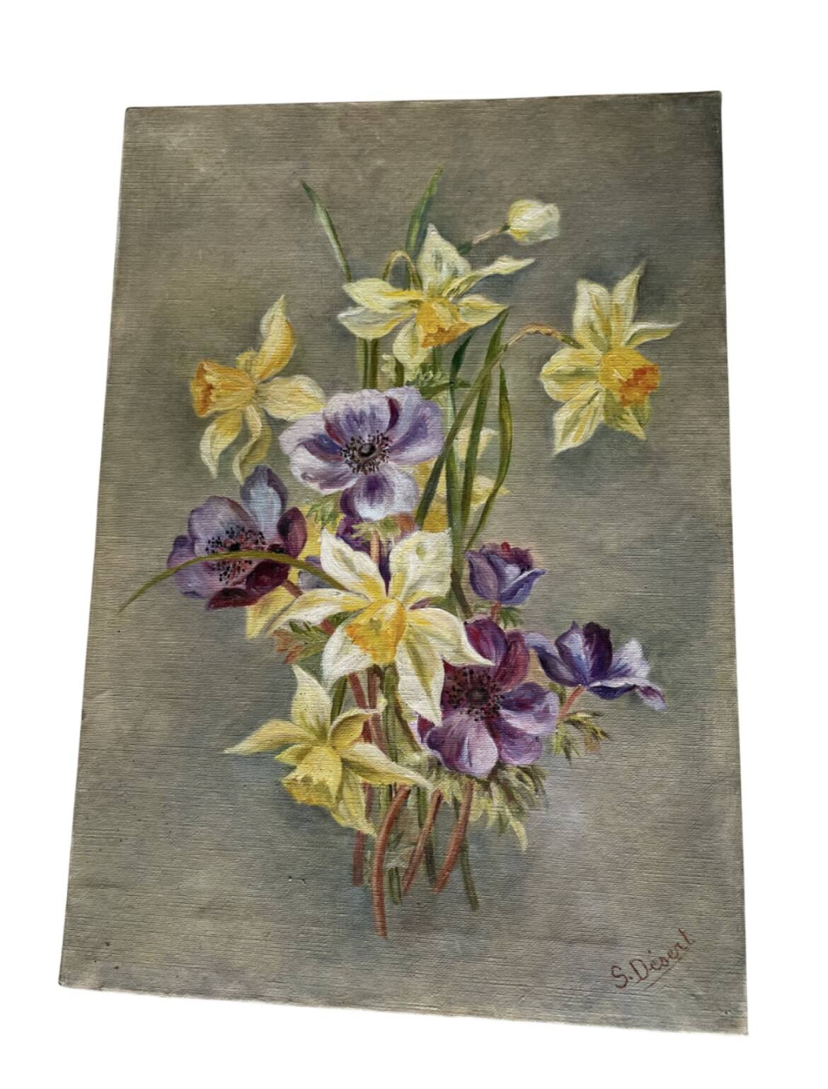 Antique floral painting