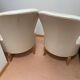 Pair of striped ivory toad armchairs