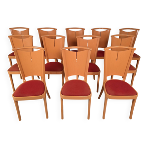 12 chaises oranges baumann - 1970s