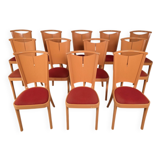 12 chaises oranges baumann 1970s