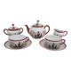 7-piece tête-à-tête tea set in Japanese porcelain, life scenes decor