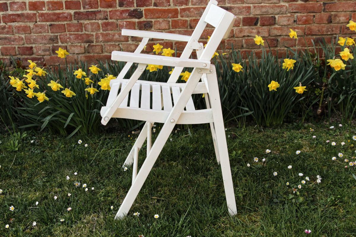 Salon de jardin en bois, 4 fauteuils