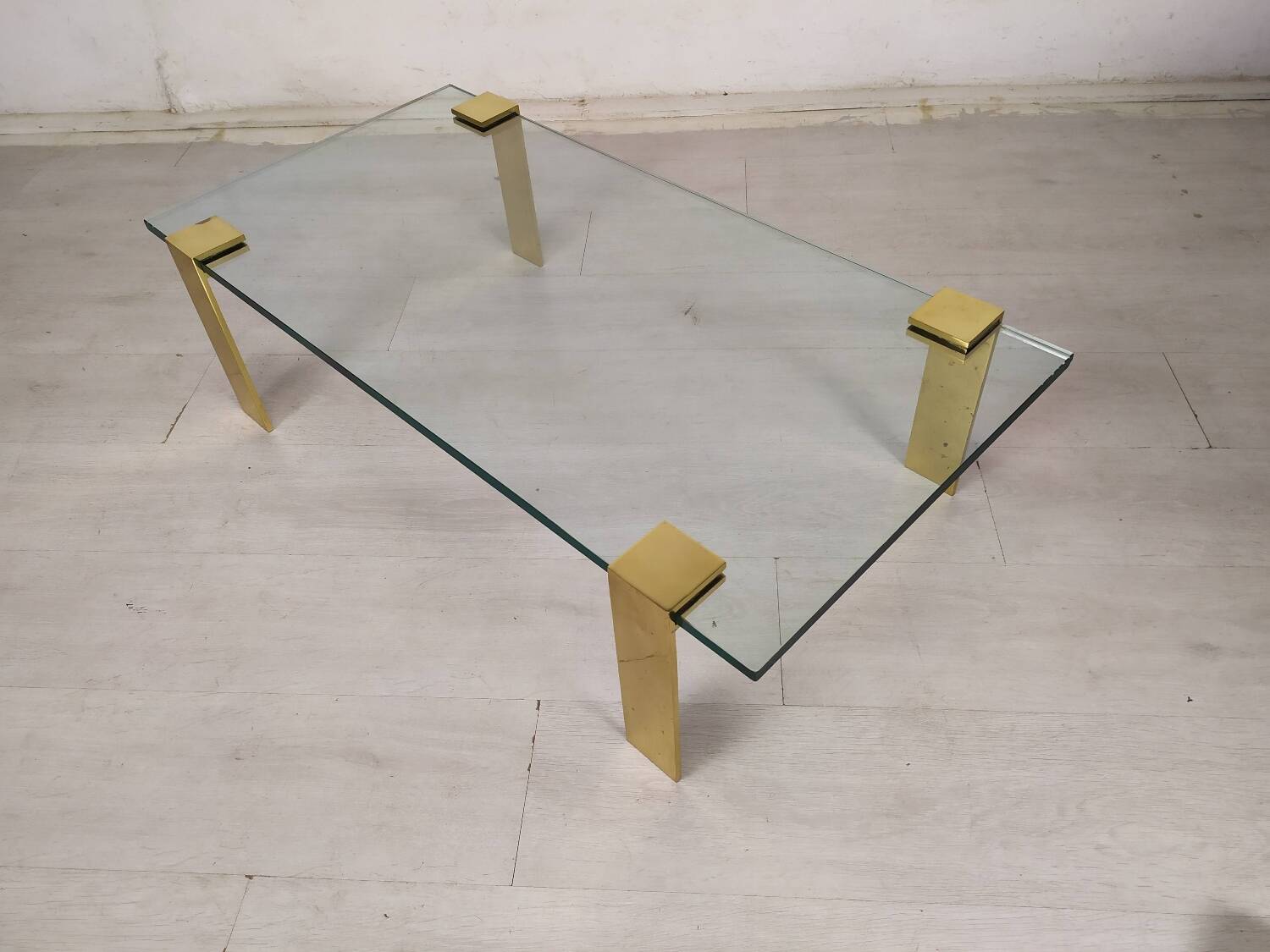 Coffee table glass brass gold