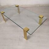 Table basse verre laiton doré