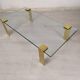 Coffee table glass brass gold
