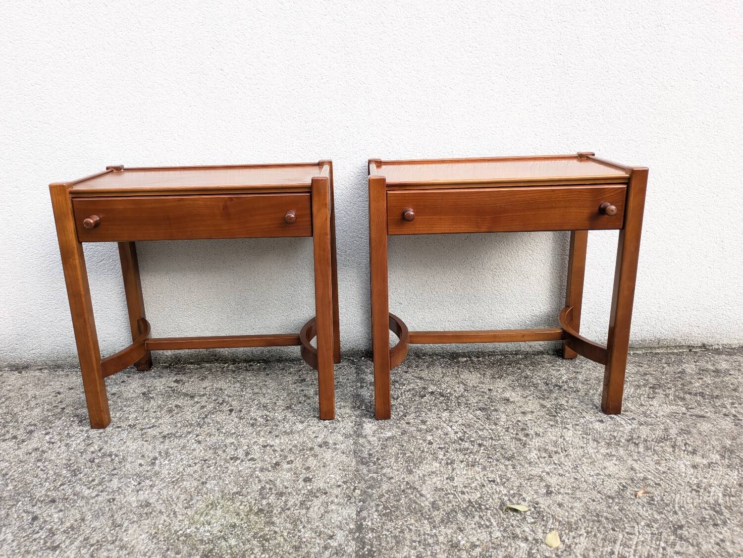 Pair of vintage Jacques Hauville bedside tables 1960 Roche Bobois