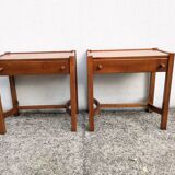 Pair of vintage Jacques Hauville bedside tables 1960 Roche Bobois