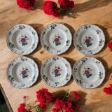 6 large antique deep plates in Sarreguemines earthenware