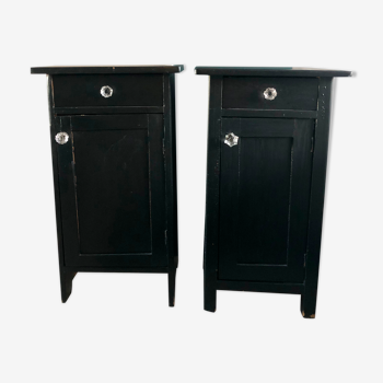 Pair of pine bedside tables from the 50s