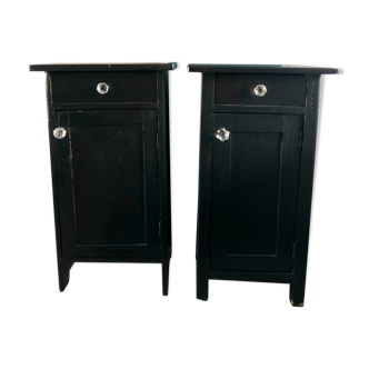 Pair of pine bedside tables from the 50s