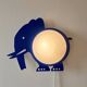Vintage Elephant wall lamp in metal and opaline - design Hustadt Leuchten