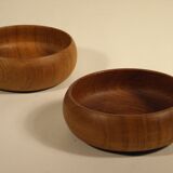 Two bowls, teak pocket emptier