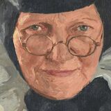 Huile sur toile « polonaise à sa lecture » de a. markowicz – début xxe