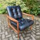 Paire de fauteuils scandinaves cuir, 1960