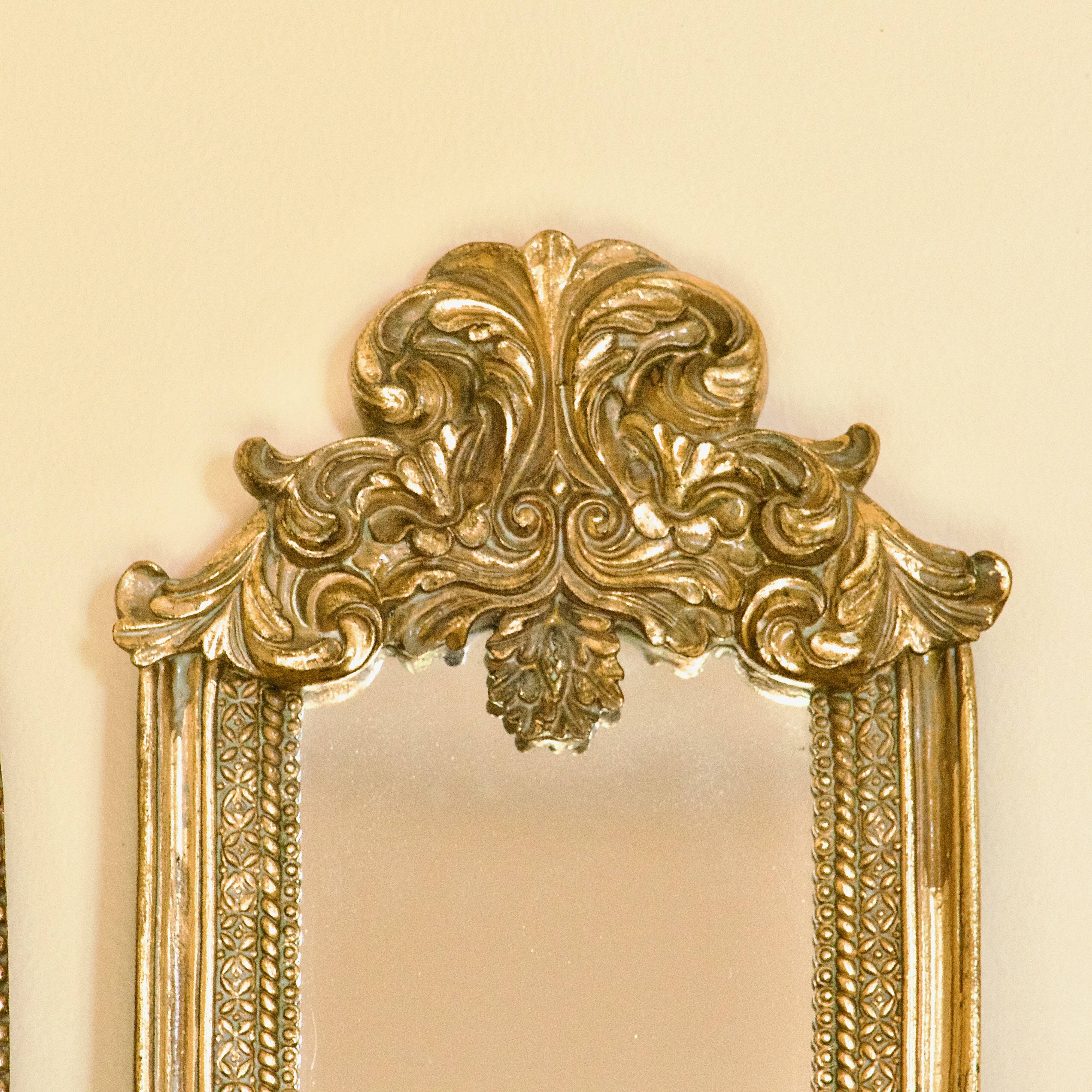 19th century Baroque Rococo gilded mirror triptych