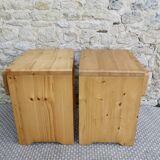 Pair of pine bedside tables from Les Arcs by Charlotte Perriand, 1960s-70s