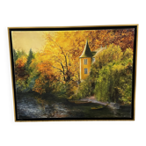 Peinture paysage huile sur toile signée