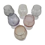 Set of 6 harlequin cognac glasses