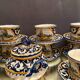 Tea service full coffee earthenware Quimper Henriot cups sugar bowl pot milk jar
