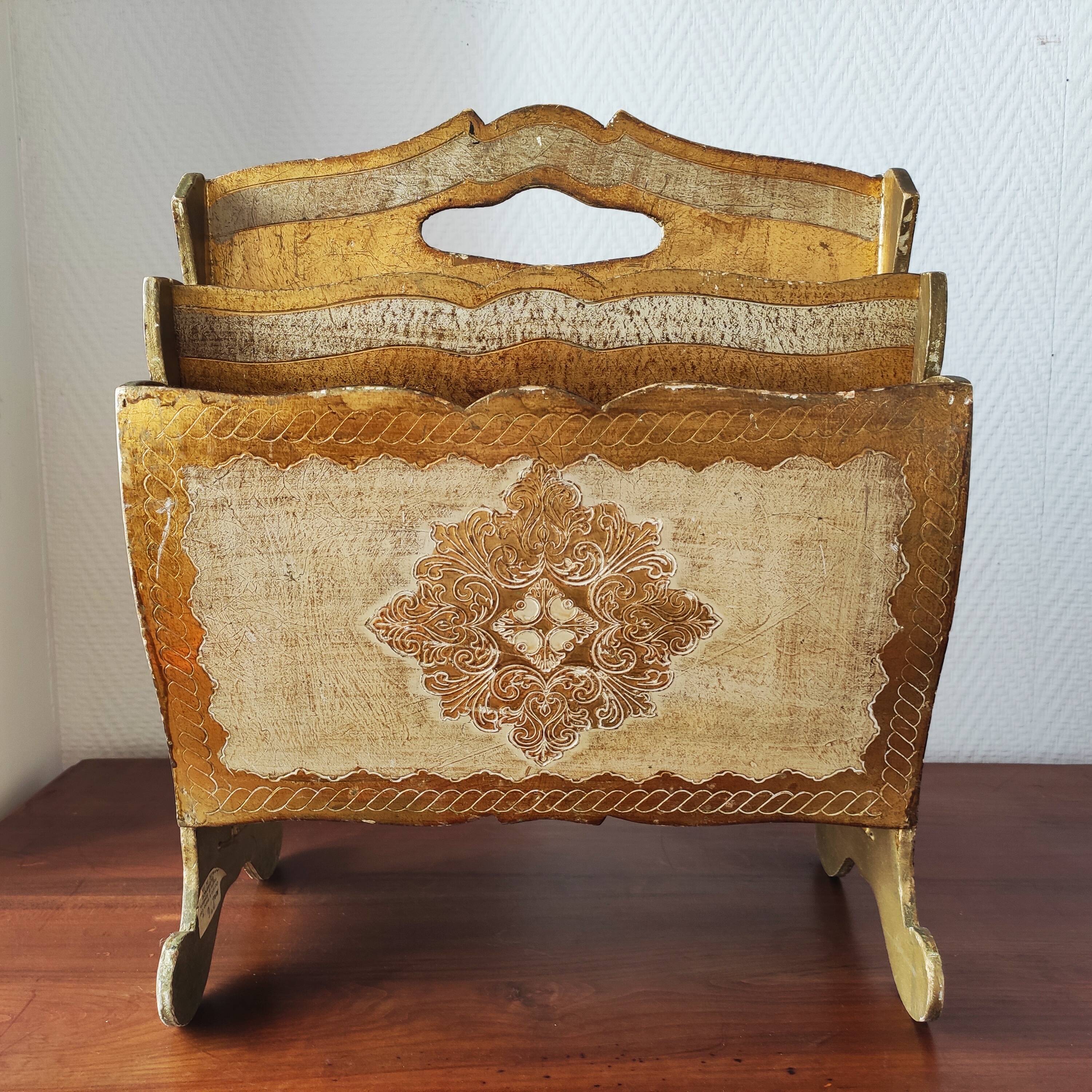 Porte-revue vintage Florentin en bois