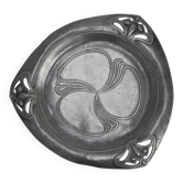 Art Nouveau triangular tin pewter dish, The Netherlands ca. 1900