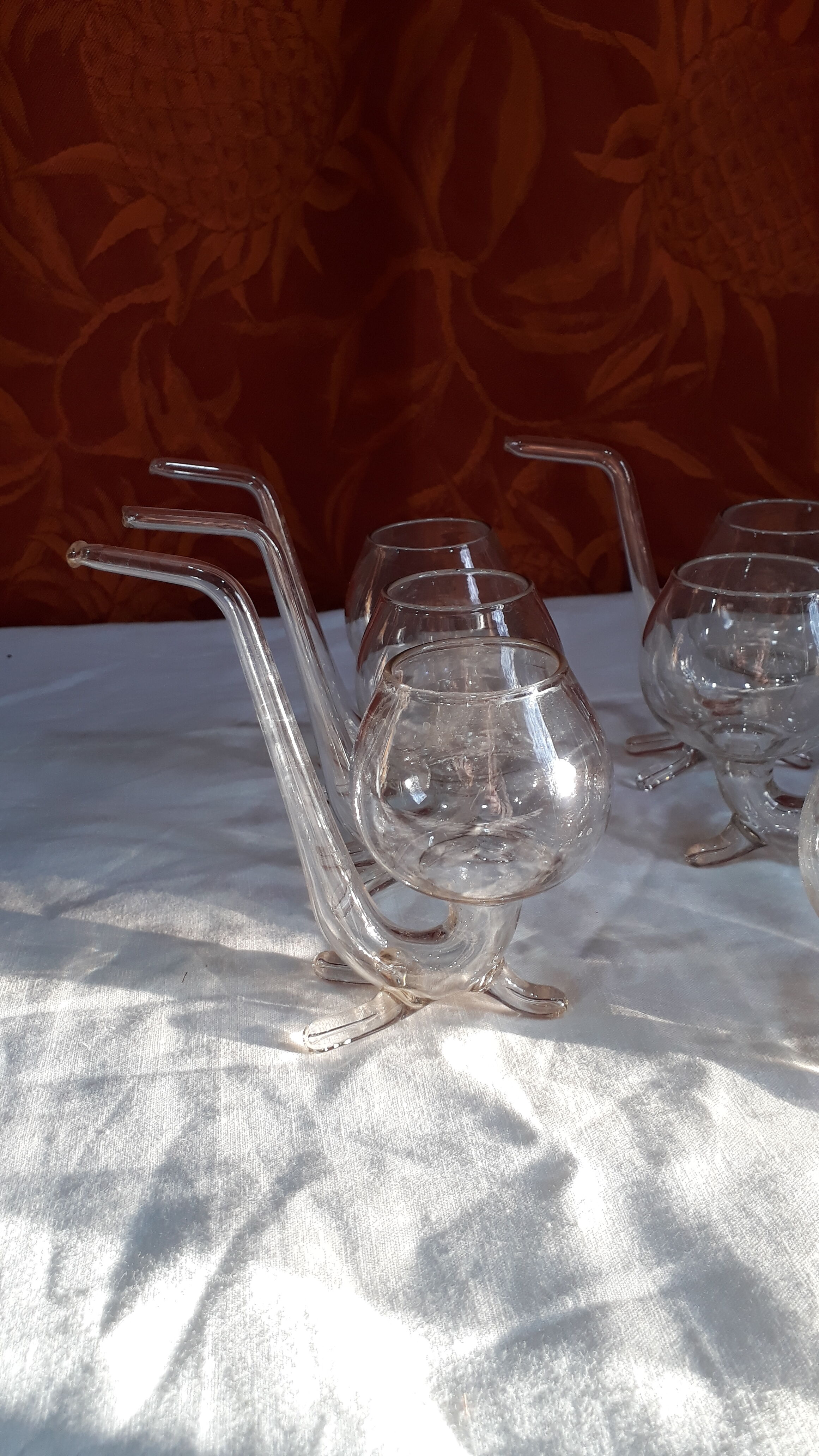 6 Digestive glasses: Tasting pipe with Cognac or Armagnac - 70s