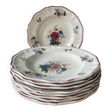 Series of 9 Sarreguemines France soup plates, Agreste collection