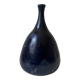 Night blue glazed ceramic vase, signed, circa 1950.