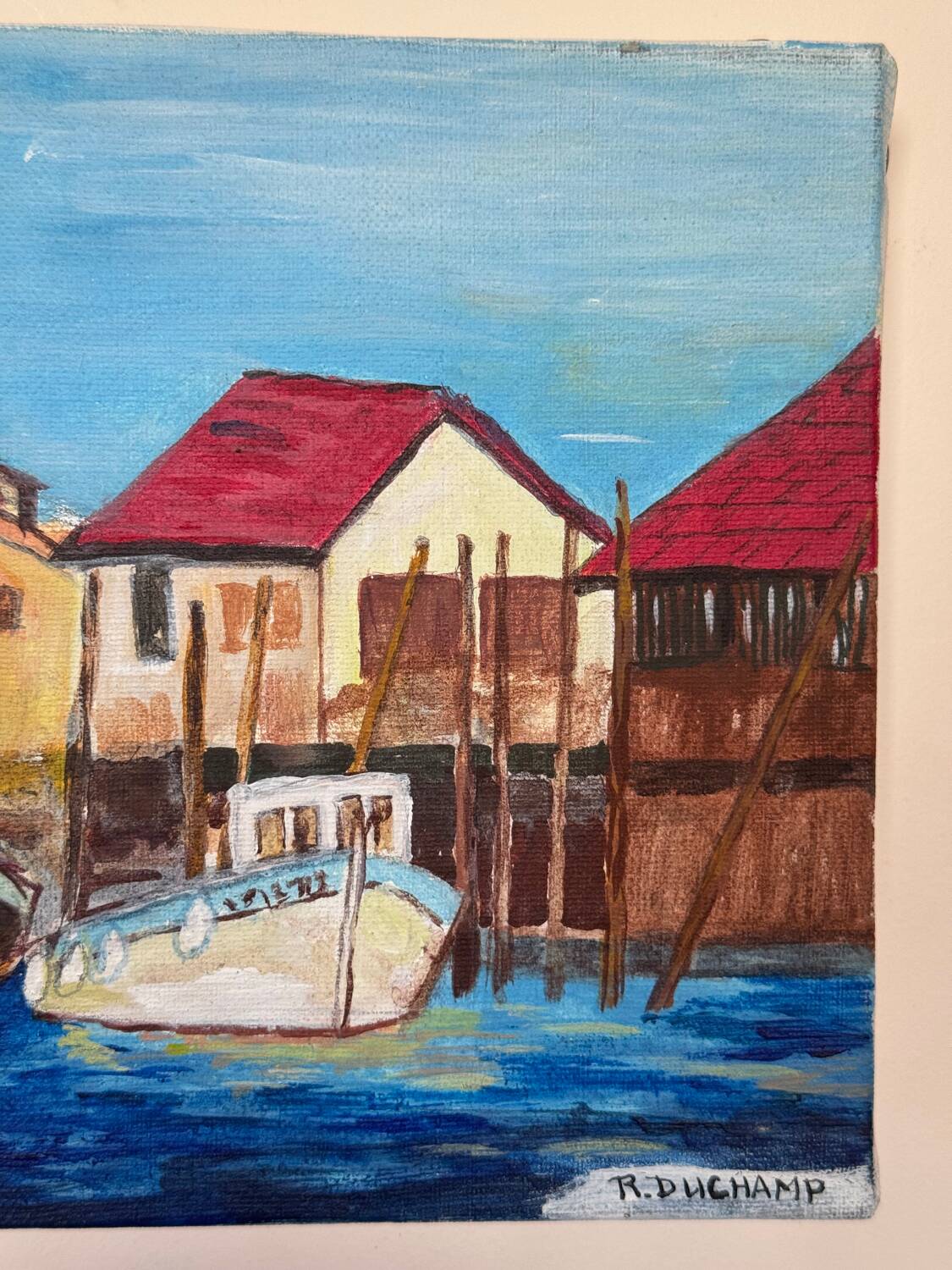 Old marine painting from the 20th century