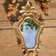 Miroir baroque bois doré et 2 angelots