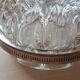 Vase pique fleurs en verre et étain