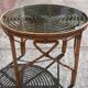 Rattan/bamboo coffee table (glass top)