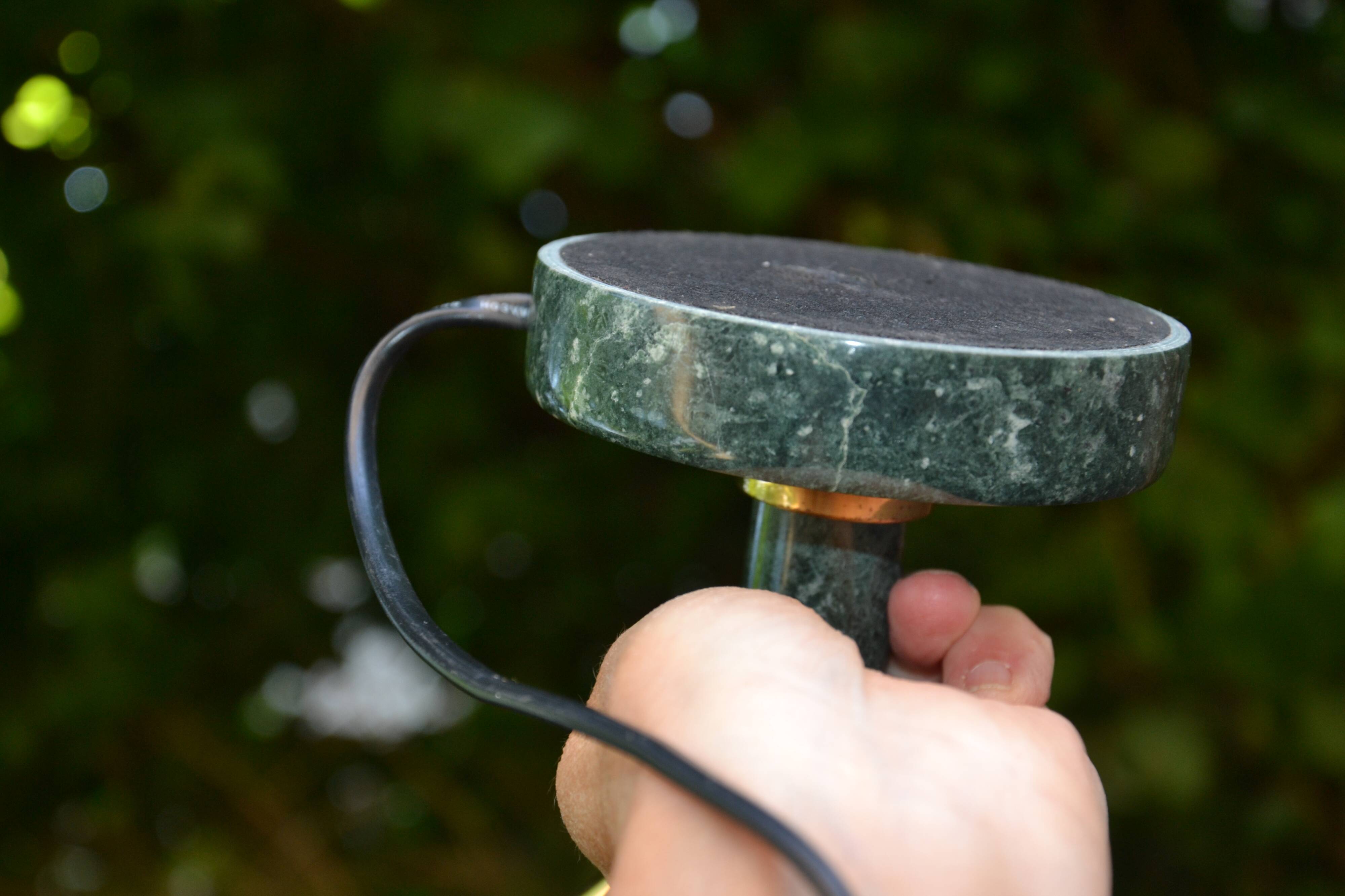 Lampe de banquier socle en marbre vert