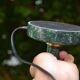 Lampe de banquier socle en marbre vert