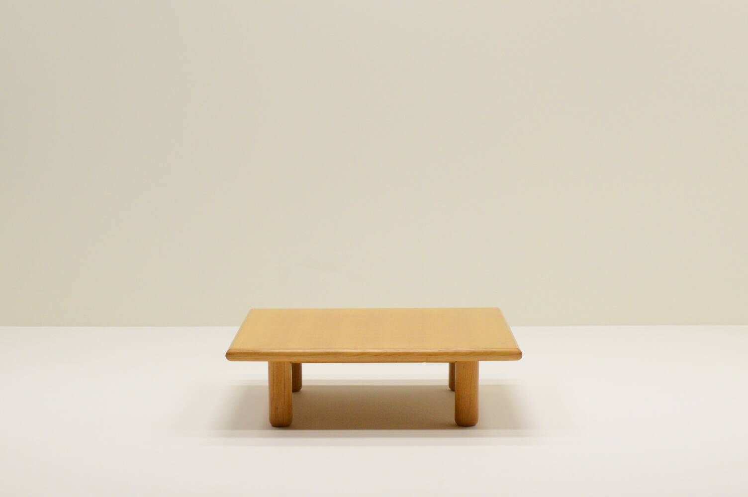 Square minimalist Ash wood coffee table, 1980s europe.