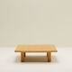 Square minimalist Ash wood coffee table, 1980s europe.