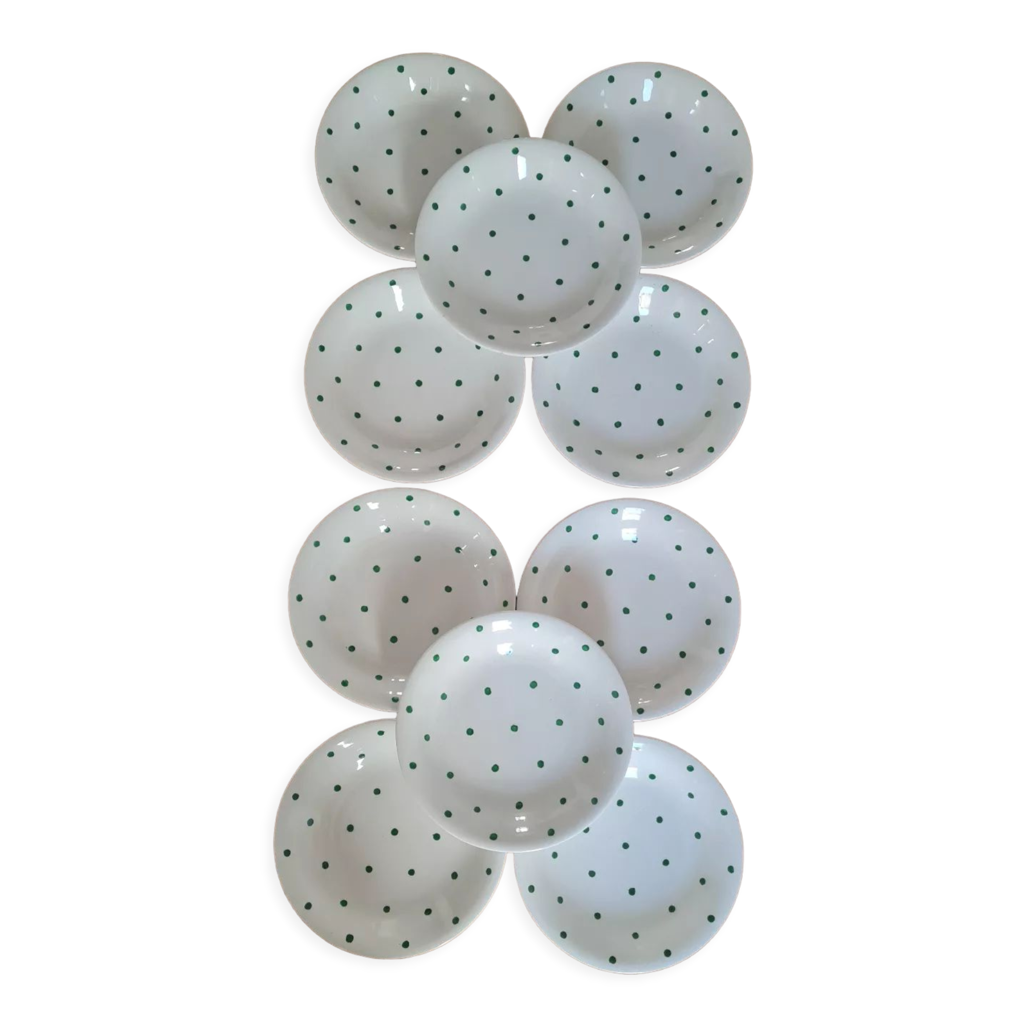 Set de 10 assiettes plates longchamps vintage