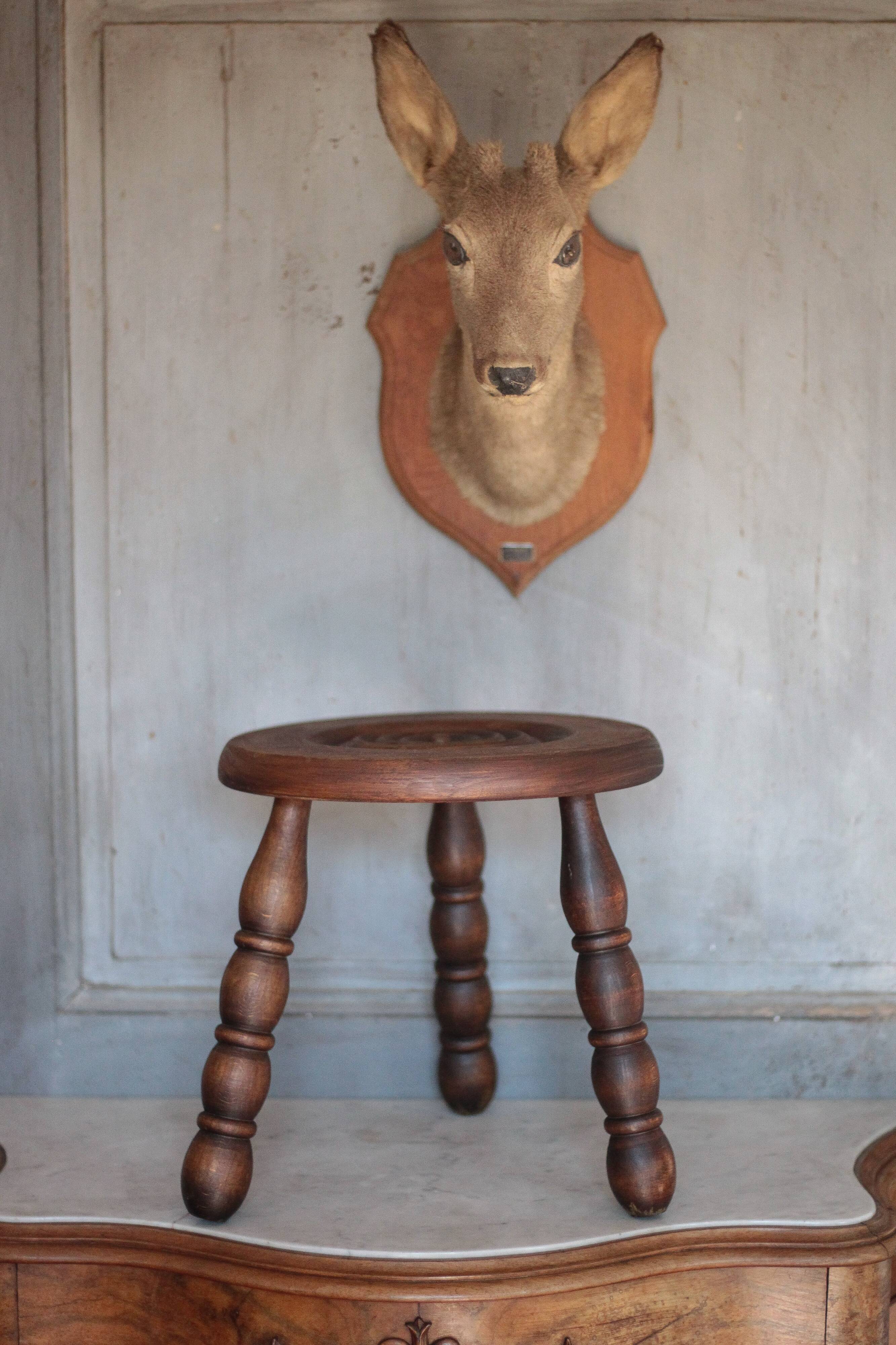 Vintage stool, tripod stool, occasional stool, wooden plant stand,