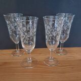 4 Enghien Luminarc champagne flutes from the 50s