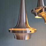 Lustre cascade Space Age en aluminium brossé, années 1960-70