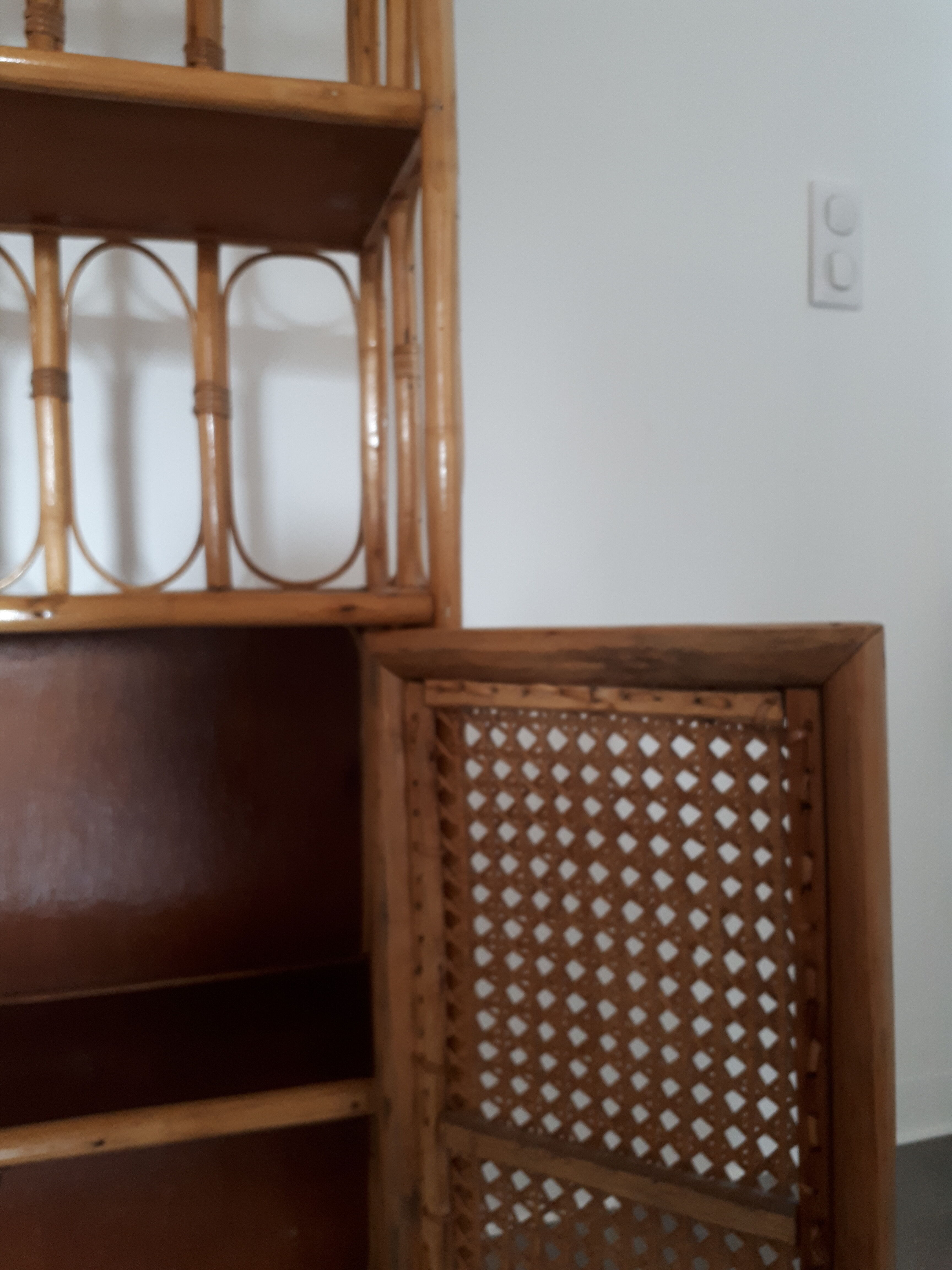 Furniture shelves rattan 60s