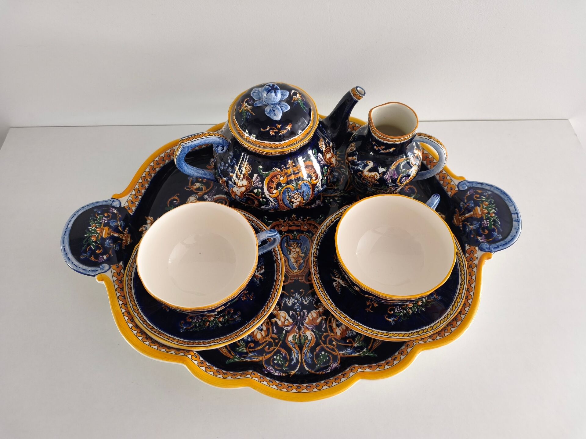 Tea / coffee tête-à-tête service Gien earthenware - Renaissance
