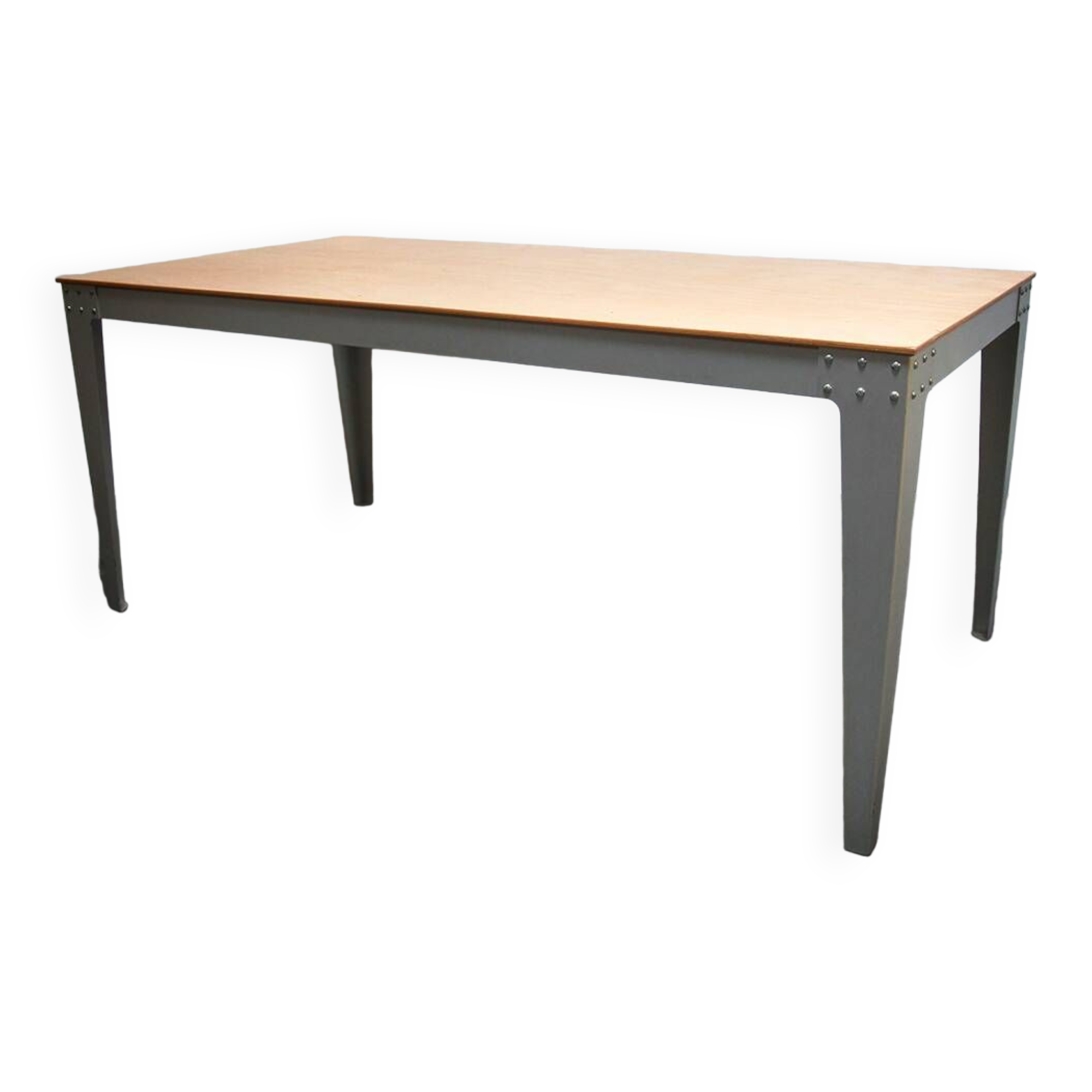 Piet Hein Eek beech and aluminum dining table