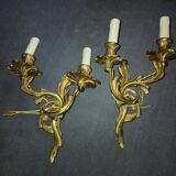 Small Rococo style Louis XV bronze wall lights