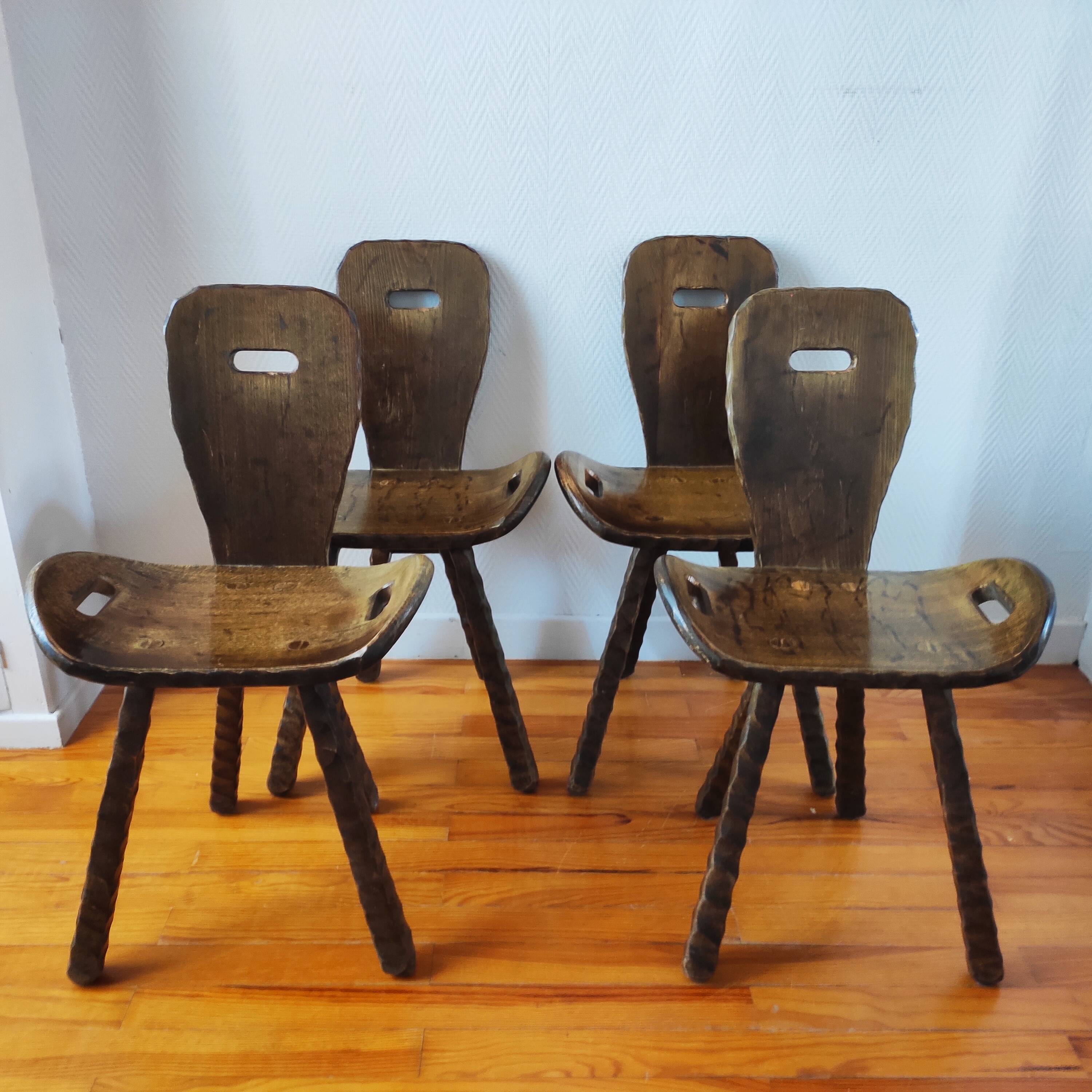 French brutalist vintage chairs from the 60s-70s.
