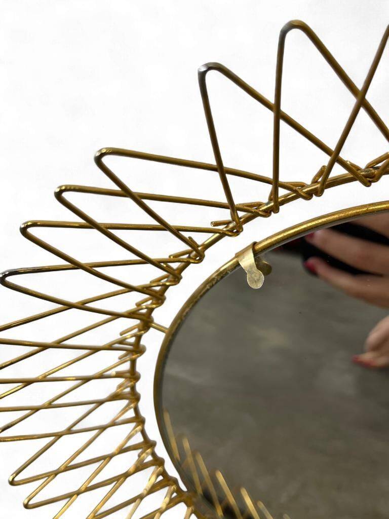 Vintage gold sunburst mirror / solar mirror