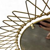 Vintage gold sunburst mirror / solar mirror
