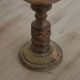 Turned and carved wooden candlestick with foliage decoration – H 20 cm
