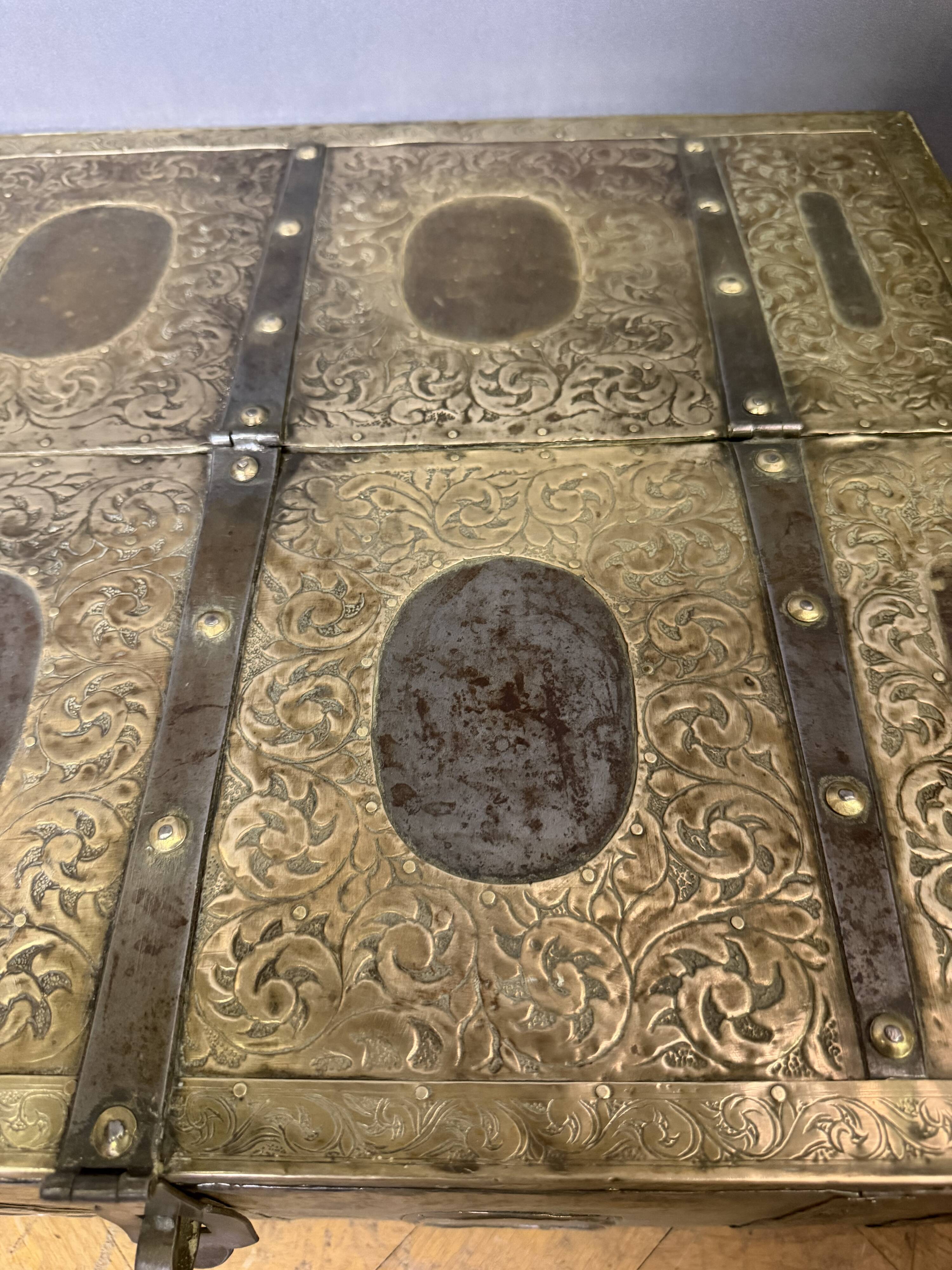 Wood, Metal and Brass Chest